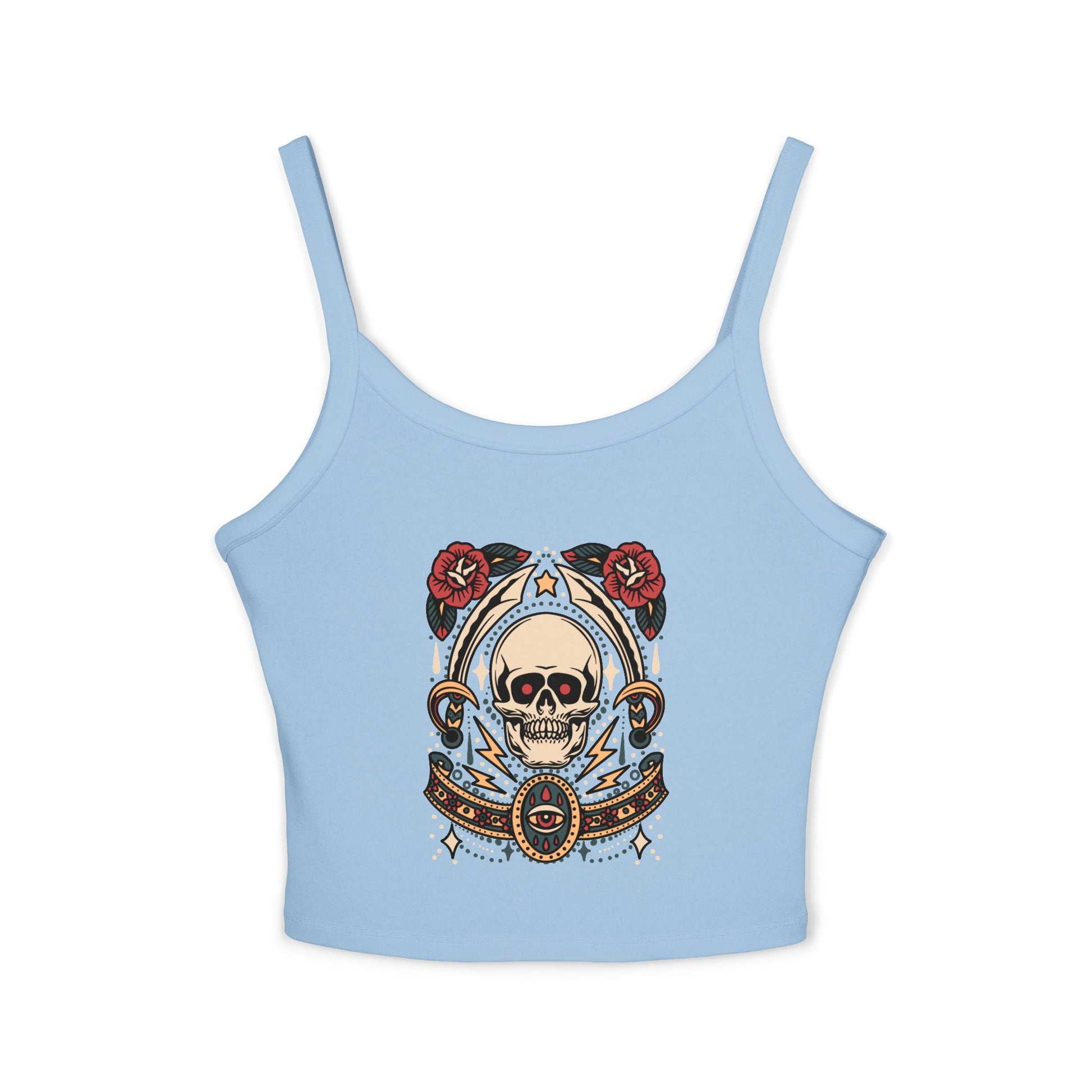 Edgy Floral Skull Tank Top